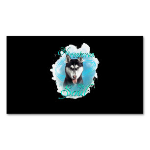 Dog   Siberian Husky Dog Restores My Soul Business Card Magnet