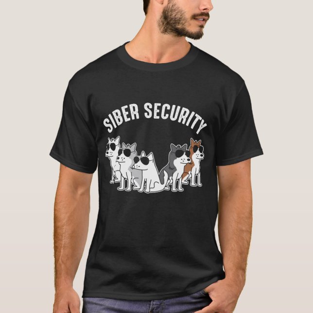 Dog Siberian Husky Siber Security T-Shirt (Front)