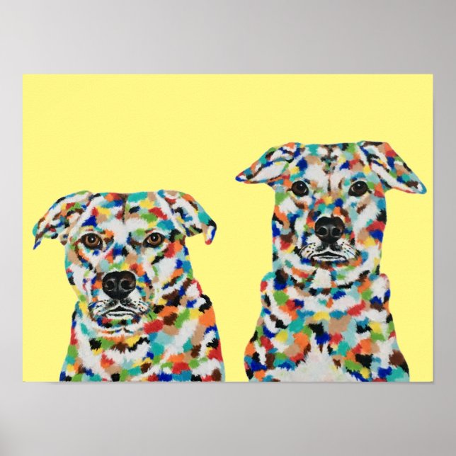 Dog Siblings Colorful Poster (Front)