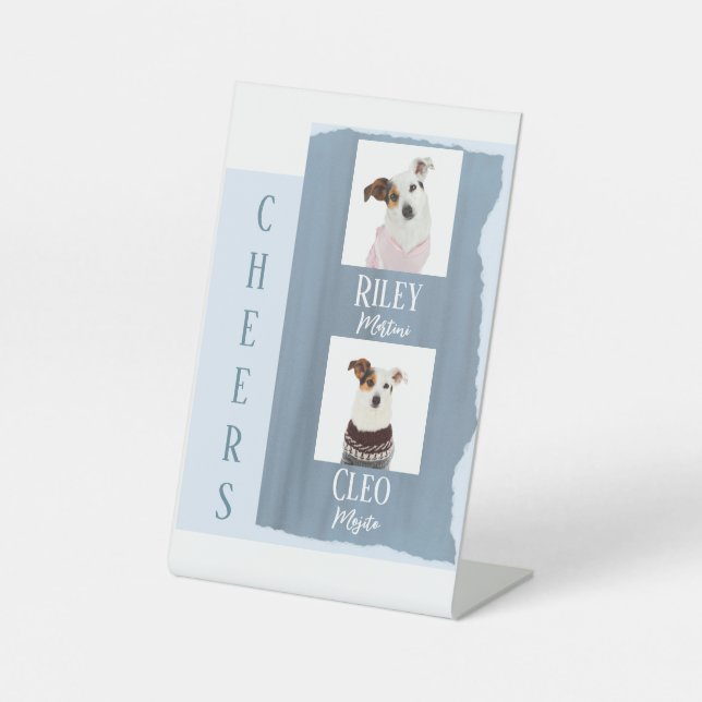 Dog Signature Cocktail Drink Wedding Pedestal Sign (Front)