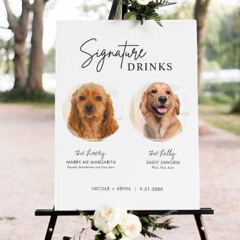 Dog Signature Drinks Sign Wedding Bar Sign by LoveandWishesPaperie at Zazzle