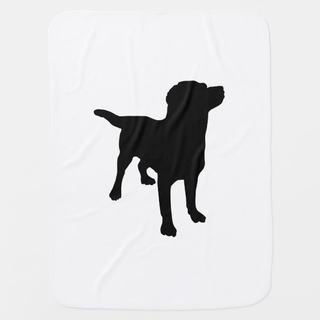 Dog Silhouette Baby Blanket (Front)