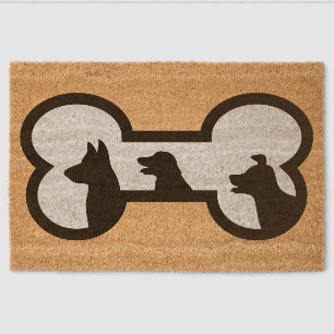 Dog Silhouette Bone Coir Doormat – Pet Welcome Mat