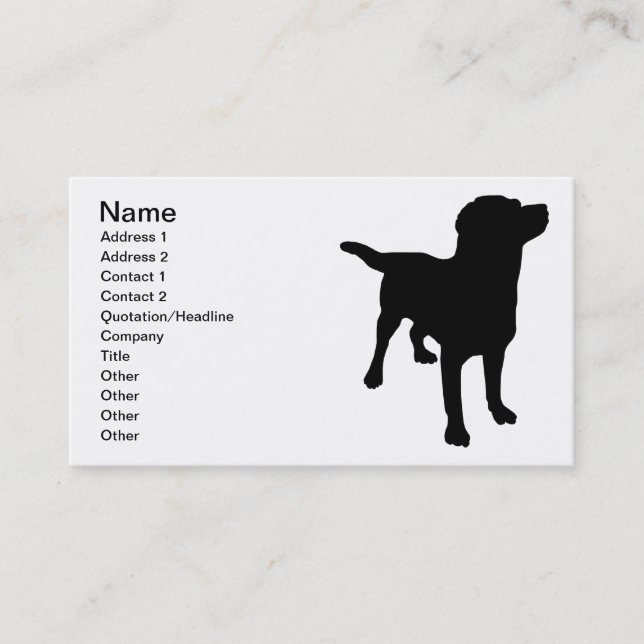 Dog Silhouette Business Card (Front)