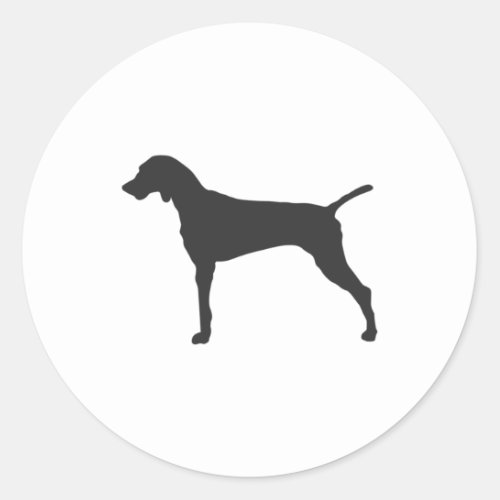 Dog Silhouette Dark  Classic Round Sticker