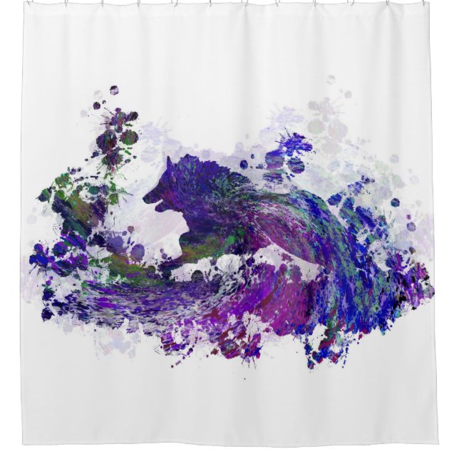 Dog silhouette Design 44 Shower Curtain (Front)