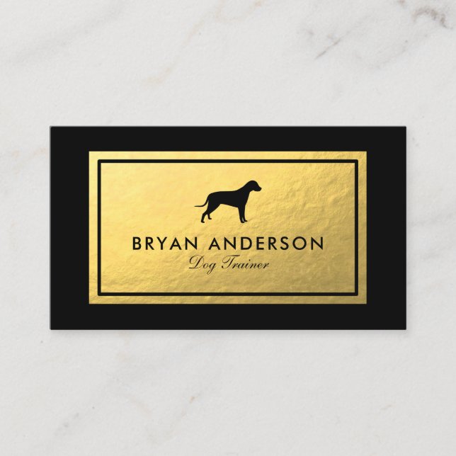 Dog Silhouette - Faux Gold Foil Business Card (Front)