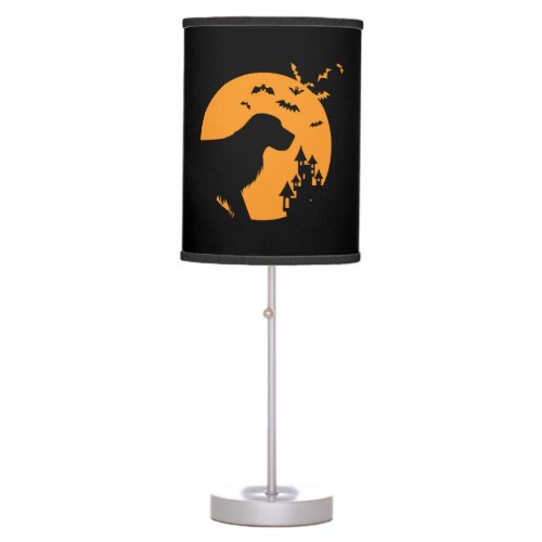 Dog silhouette Halloween autumn Table Lamp
