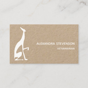 Dog Silhouette , Minimalist Modern White Business Card