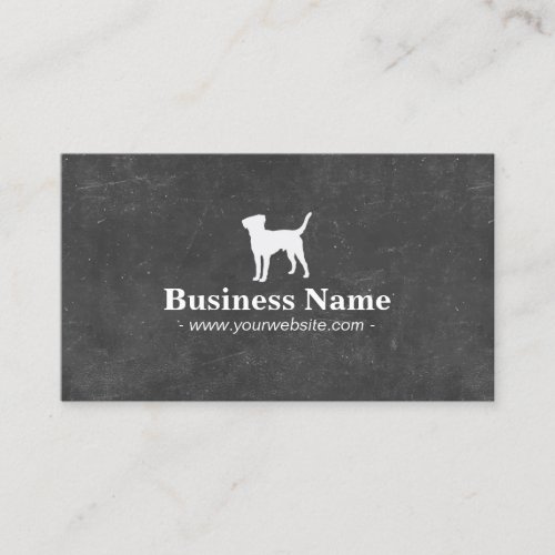Dog Silhouette Pet Care Chalkboard Business Card