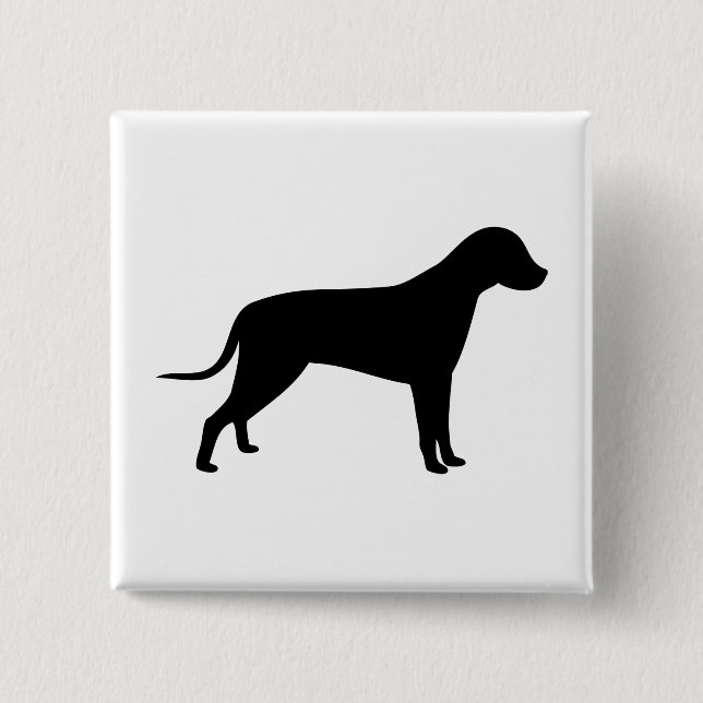 Dog Silhouette Pinback Button (Front)
