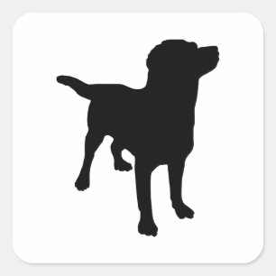 Dog Silhouette Square Sticker