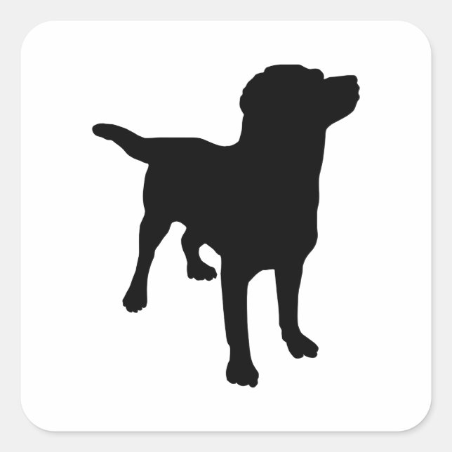 Dog Silhouette Square Sticker (Front)