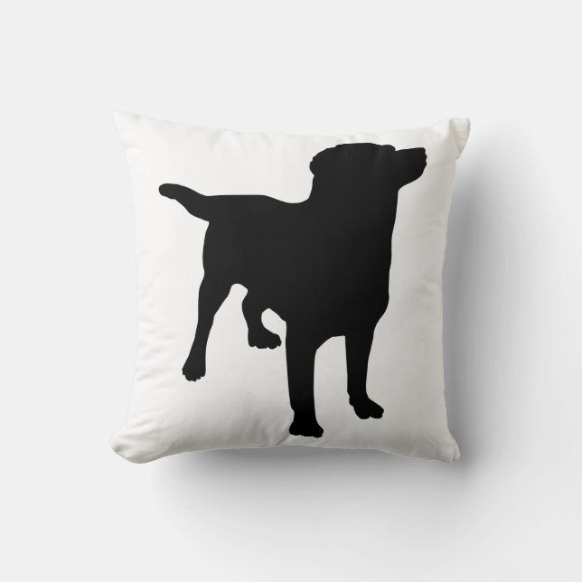 Dog Silhouette Throw Pillow (Front)