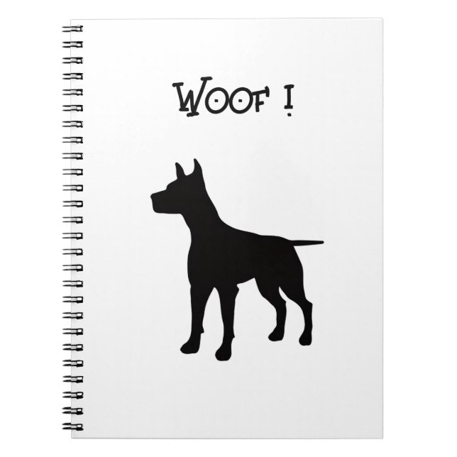 Dog Silhouette Woof! Notebook (Front)