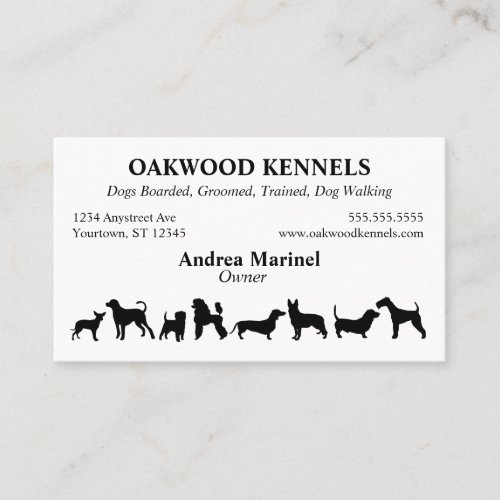 Dog Silhouettes Pet Services Business Card