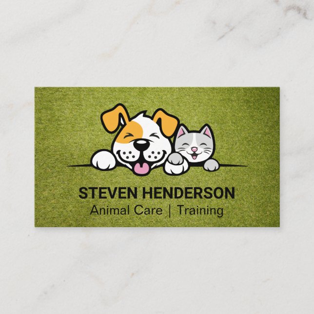 Dog Sitter | Animal Services | Astro Turf  Business Card (Front)