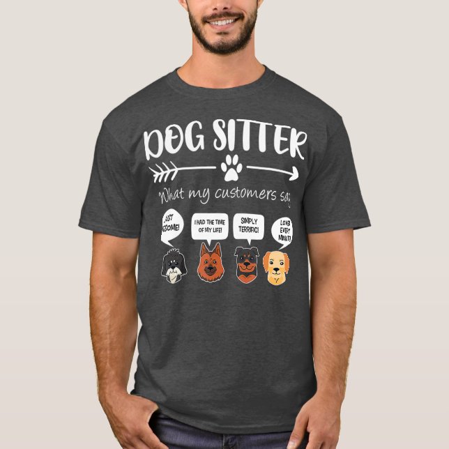 Dog Sitter  Dog Sitter Gift Funny Dog Faces T-Shirt (Front)