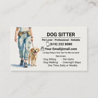 Dog Sitter Dog Walker Dog Walking Business Card