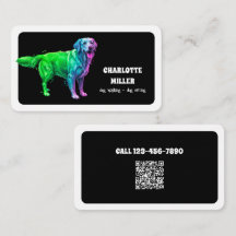 Dog Sitter Dog Walker Neon QR