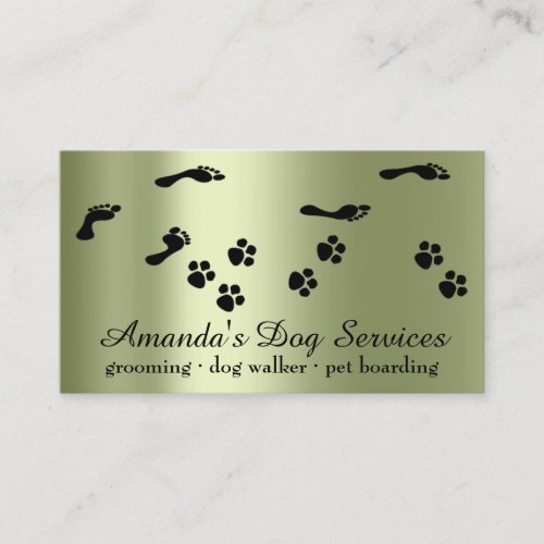 Dog Sitter Pet Services Grooming Paw Path Greenry Business Card