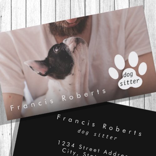 dog sitter  photo business card