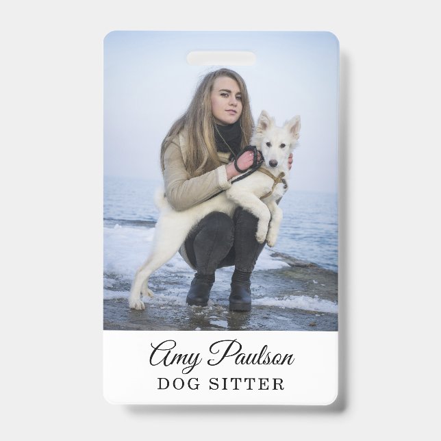 Dog Sitter Photo Pet Services Badge (Front)