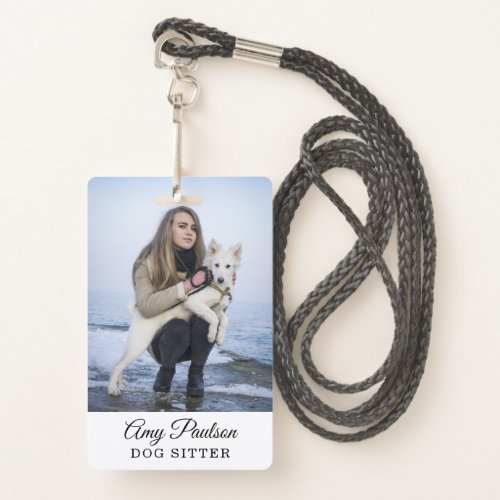 Dog Sitter Photo Pet Services Badge