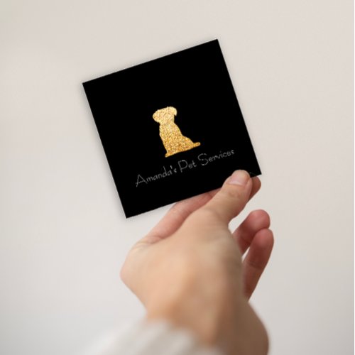 Dog Sitter Sitter Pet Service Grooming Simply Gold Square Business Card