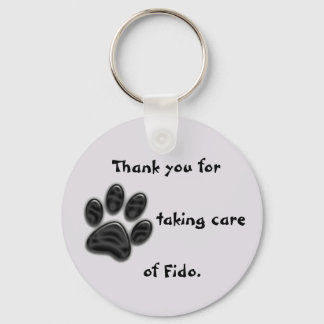 Dog Sitter Thank You Paw Print Appreciation Keychain