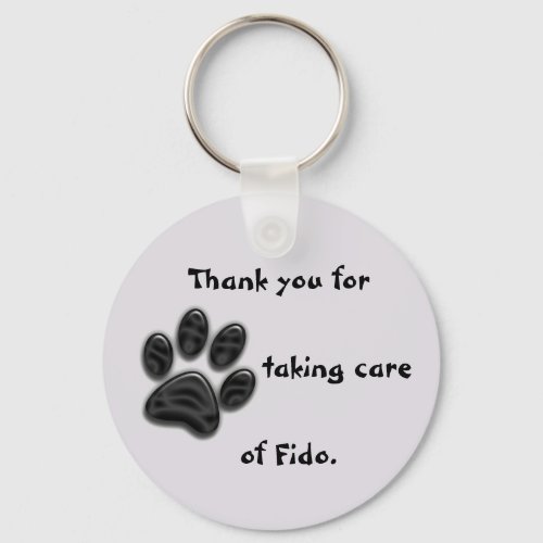 Dog Sitter Thank You Paw Print House Key Keychain