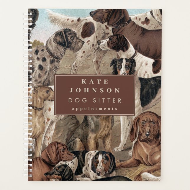 Dog Sitter Trainer Animal Care Dogs Appintments Planner (Front)