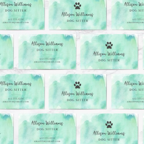 Dog Sitter Watercolor Business Card
