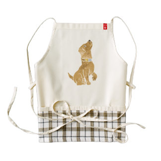 dog sitting. adopt a pet. zazzle HEART apron