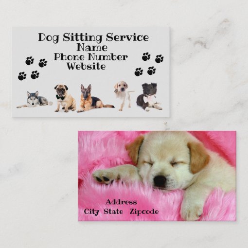 Dog Sitting Business Card Zazzle