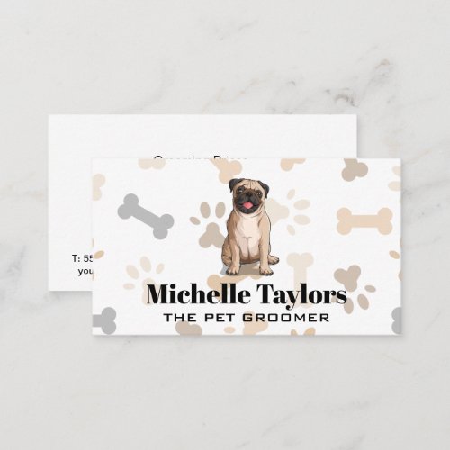 Dog Sitting  Dog Paw Bones Pattern Business Card