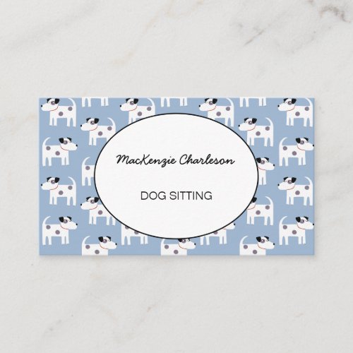 Dog Sitting Jack Russell Terrier Blue Business Card