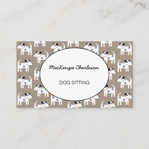 Dog Sitting Jack Russell Terrier Brown Paper Business Card