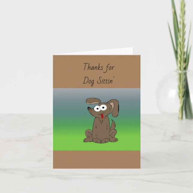 Dog Sitting  Letterpress Thank You Card (Front)