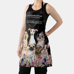 Dog Sitting Service Pet Groomer Floral Veterinary Apron