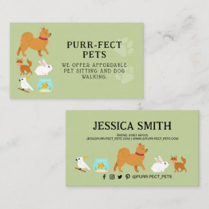 Dog Sitting Walking Pet Groomer Hounds Grooming Business Card