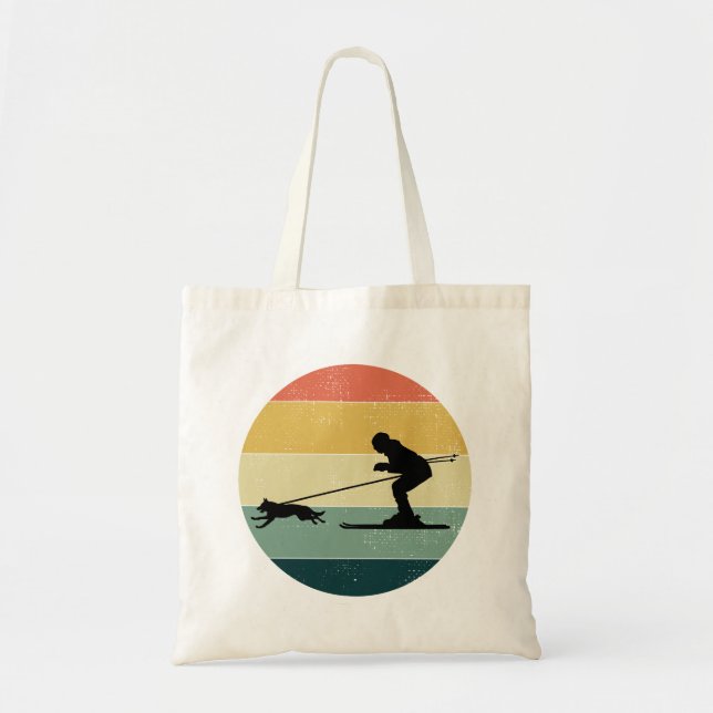 Dog Skijoring Extreme Winter Sport Ski Race Racing Tote Bag (Front)