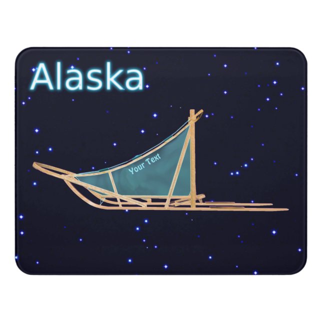 Dog Sled - Alaska Door Sign (Contemporary Front)