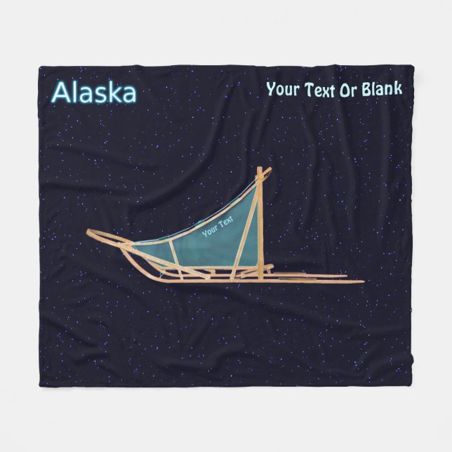 Dog Sled - Alaska Fleece Blanket (Front (Horizontal))