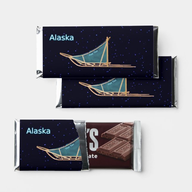 Dog Sled - Alaska Hershey Bar Favors (Front)