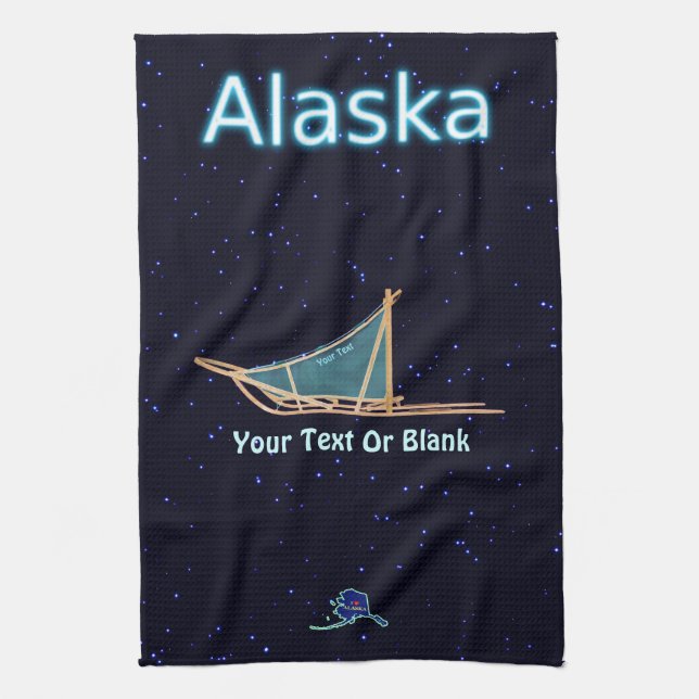 Dog Sled - Alaska Kitchen Towel (Vertical)