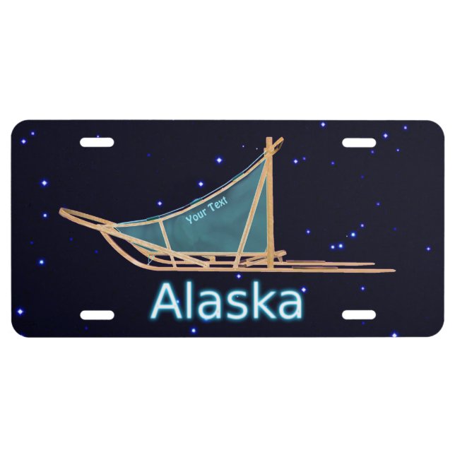 Dog Sled - Alaska License Plate (Front)