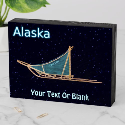 Dog Sled _ Alaska Wooden Box Sign