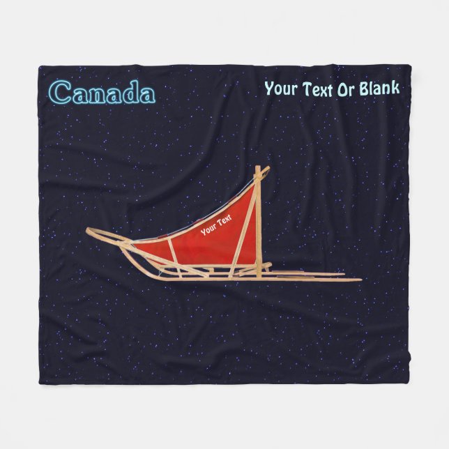 Dog Sled - Canada Fleece Blanket (Front (Horizontal))