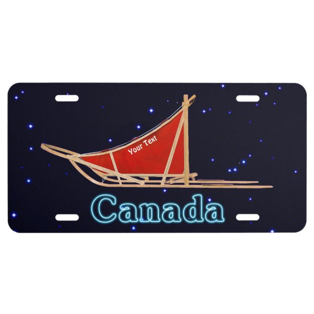 Dog Sled - Canada License Plate (Front)
